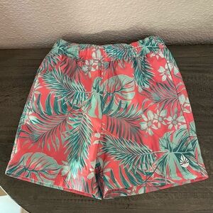 Tropical Leaf Print Swim trunks Shorts